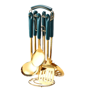 6-Piece Stainless Steel & Silicone Kitchen Utensil Set – Nonstick Safe, Heat-Resistant Cooking Tools